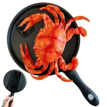 Imagem de Capa de telefone frigideira, panela criativa engraçada com caranguejo de silicone macio 3D, capa protetora de TPU tendência da moda para Samsung S24 Ultra