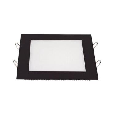 Imagem de Painel de Led Taschibra Quadrado Lux de Embutir 18W Bivolt Preto, 6500