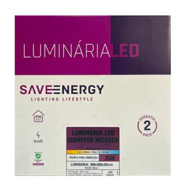 Imagem de Painel Plafon Led Sobrepor Recuado 30X30cm 25W 4000K Branco Bivolt - S