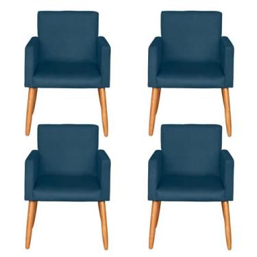 Imagem de Kit 4 Poltronas Decorativa para Recepção Sala de Estar Sala de Espera 