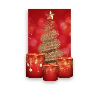 Imagem de Painel De Festa Vertical 1,50 x 2,20 + Trio De Capas Cilindro - Natal 