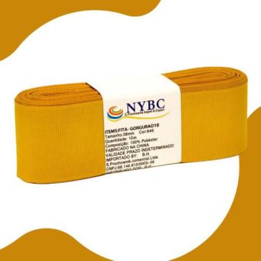 Imagem de Fita Para Laço De Gorgurão Dourado - 22mm C/10 Metros - Nybc