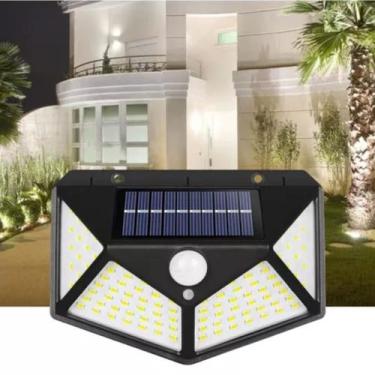 Imagem de Luminária Solar 100 Leds Preto Prova D'água Barata - BLACK WATCH