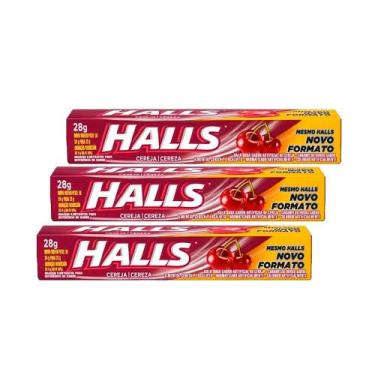 Imagem de Kit com 3 Bala Halls Cereja 28g cada