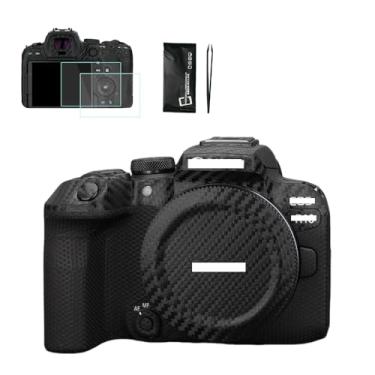 Imagem de DBZZ Película protetora do corpo da câmera para Canon R10, adesivo antiarranhões para câmera inclui 2 peças de protetor de tela R10 e ferramentas (preto carbono)