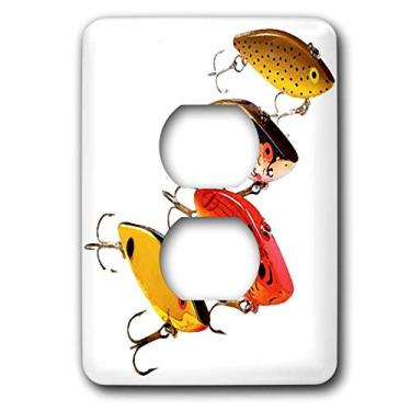 Imagem de 3dRose lsp_3981_6 Iscas de pesca 2 tampas de tomada