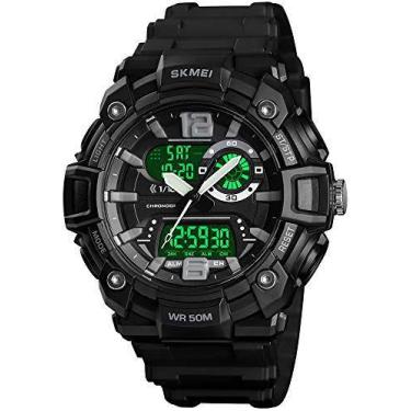 Imagem de Relógio masculino analógico digital esportivo multifuncional militar 3
