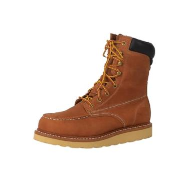 Imagem de LASTING PINNIP Botas de trabalho unissex de couro leve – Botas de trabalho confortáveis macias moc Toe antiderrapante, 20 cm masculino, 45
