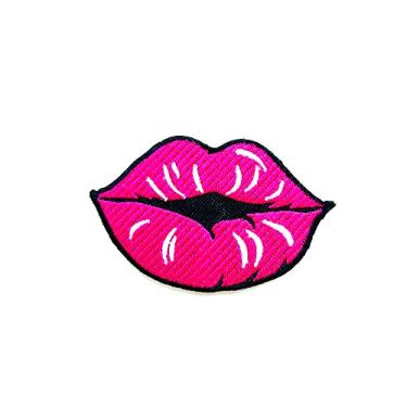 Imagem de Tyga_Thai Tyga-Thai TH Pretty Pink Lips Batom Sexy Girls Lady Kiss Logo Patches Costurar Ferro em Aplique Bordado Emblema Sinal Remendo Roupa Traje, Pequeno