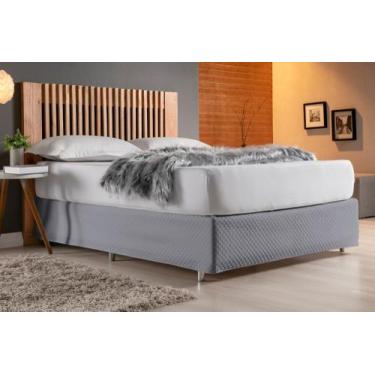 Imagem de Saia Para Proteção Do Box Ultrassônico Matelado Pra Cama Casal Cinza -