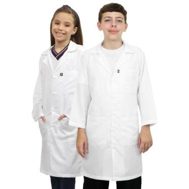 Imagem de Jaleco infantil estudante laboratório escolar unissex algodão - Demorg