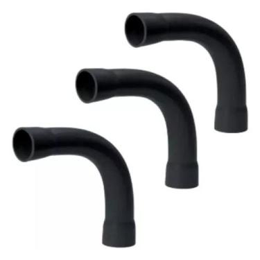 Imagem de Kit 3 Unidades Curva 90 Com Luva Conduite Eletrotuto 1/2 Preto - Plast