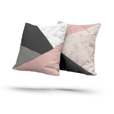 Imagem de kit 2 almofadas com enchimento Marble triangulos - Fabrika De Festa