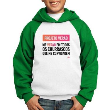 Imagem de Moletom Infantil Projeto Verão - Foca na Moda, Branco, Verde, 10