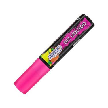 Imagem de Canetão Giz Líquido 15mm BRW 25g Canetão Lousa Vidro Carro, ROSA