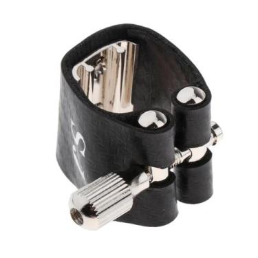 Imagem de Abraçadeira Sj Boquilha Sax Alto Super Luxo Couro Prata