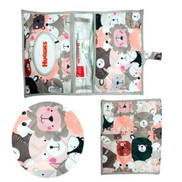 Imagem de Porta Fraldas Lenço Umidecido Pomada Portátil Para Bebê Menina Menino 
