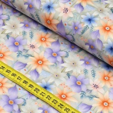 Imagem de Tecido Estampado Para Patchwork - Soft Daises 4 D552 (0,50x1,50) - Fab