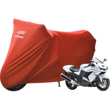 Imagem de Capa Cobrir Moto Kawasaki ZX 14 De Tecido Helanca Lycra - Mz, Vermelha