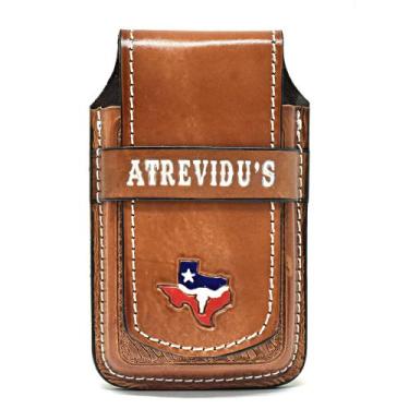 Imagem de Bainha Porta Celular Universal Atrevidu's Country Em Couro, Whisky tex