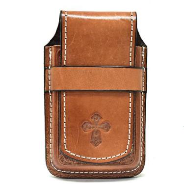 Imagem de Bainha Porta Celular Universal Atrevidu's Country Em Couro, Whisky cru