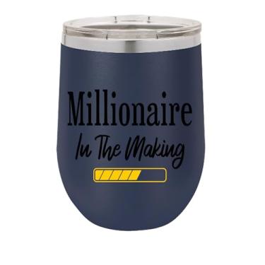 Imagem de Copo de vinho I'm A Millionaire, presente para milionário, copo de vinho de aço inoxidável de 340 g, presentes para ele, para ela, para meninos, para meninas, aniversário, ideia de presente de Natal