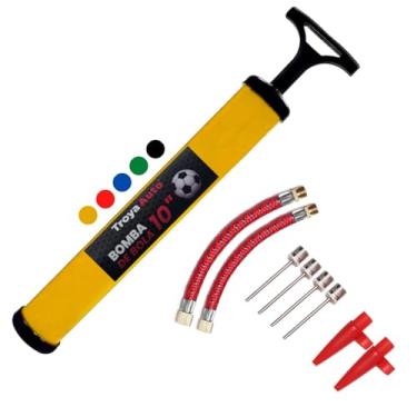 Imagem de Kit Bomba De Ar Manual Com 8 Bicos Para Encher Bolas De Futebol Vôlei Basquete Balão Bexiga Boia Upa Upa