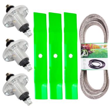 Imagem de TENGMUJX Kit de reconstrução de deck de 122 cm para John De ere D160 D140 D150 LA165 LA145 LA155 D155 X165 X140 Inclui 3 eixos GY21098 GY20454 3 lâminas GY20852 1 Be ll. t GX205 71 cm