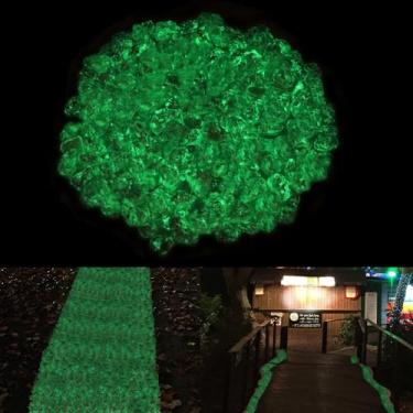 Imagem de Lechloris Pedras que brilham no escuro de 2,3 kg - pedras brilhantes naturais de 0,8 a 2 cm para jardim ao ar livre, paisagismo, passarela e pedras brilhantes decorativas internas para aquário de