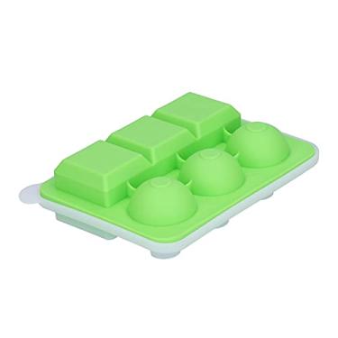 Imagem de Bandeja de gelo de silicone, bandeja de cubos de gelo Criador de bolas de gelo com design de funil para hotéis para bares(luz verde)