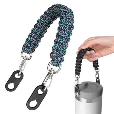 Imagem de Gearproz HydroCord 3.0 S, alça de substituição e clipes para copo Stanley, serve para copos de canudo Iceflow Flip e garrafas de água de boca larga com alças de parafuso, alça de ombro (Cosmo)