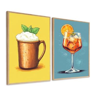 Imagem de Quadros Decorativos bebida drink area gourmet churrasco com moldura e vidro (Moldura Bege, 40x60, Com Vidro)