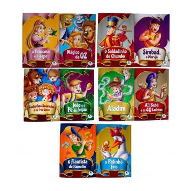 Imagem de Livro infantil clássicos de sempre kit com 10 livros