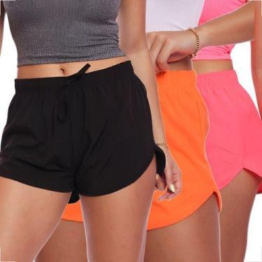 Imagem de Kit 3 Shorts Feminino Tactel Moda Praia Piscina Verão Adulto - MC Digi