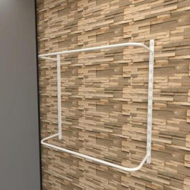 Imagem de Arara de roupas closet quarto com 4 peças regulável 100x100 cm cor bra