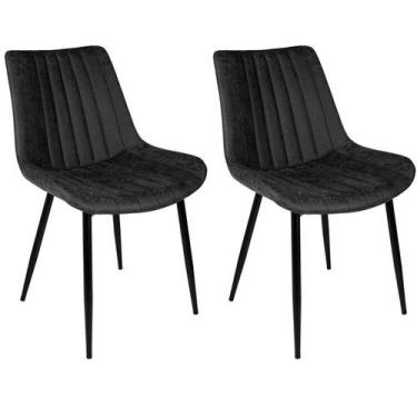 Imagem de Kit com 2 Cadeiras de Jantar em Aço com Encosto Tainá - Rivatti