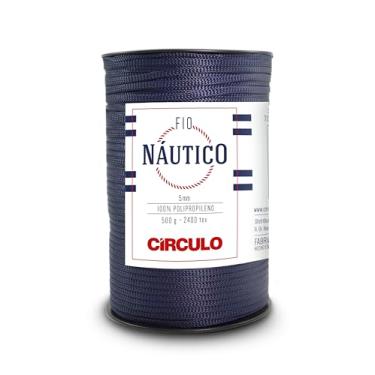 Imagem de Circulo - Fio náutico, cordão impermeável premium 5 mm 100% polipropileno, 227 jardas, 499 g, grosso, especial para acessórios de moda, bolsa e decoração em crochê e cor macramê 2856 - azul marinho
