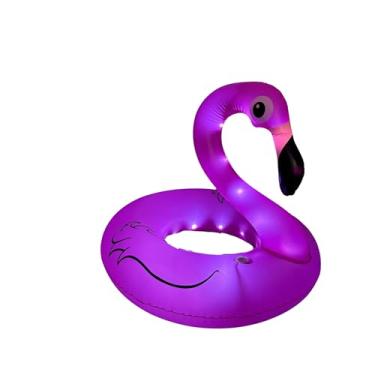 Imagem de Boia Inflável de Flamingo com LED, Roxa, para Piscina