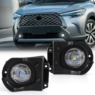 Imagem de VGETTING Farol de neblina de LED para Toyota Corolla Cross 2020-2024 lâmpada de substituição de alta luminosidade diurna com biséis + chicote de fios