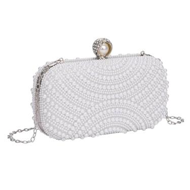 Imagem de Ayliss Bolsas de mão de pérola para mulheres, casamento, nupcial, noite, pequena, bolsa tiracolo com contas, festa de formatura, Prata nº 3, Small