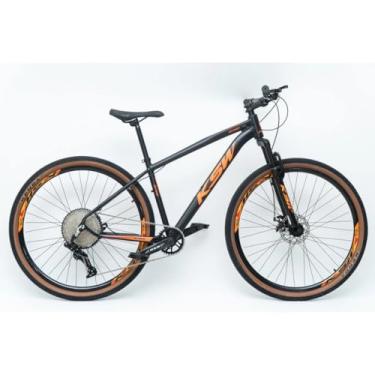 Imagem de Bicicleta Aro 29 KSW MTB 12 Vel Quadro em Alumínio Freio a Disco Câmbio de Alta Precisão (Preto e Laranja, 19)