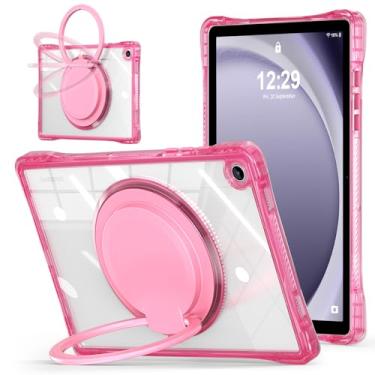 Imagem de MEEgoodo Capa para Samsung Galaxy Tab A9 Plus 27.9 cm 2023 (compatível com o modelo SM-X210/X216/X218), capas para tablet A9+ Glitter com TPU macio, policarbonato transparente e suporte giratório