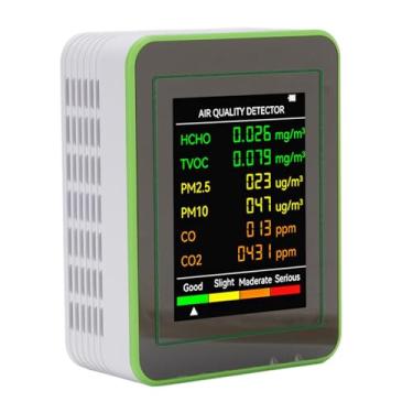 Imagem de Monitor de Qualidade do Ar Interno, CO2 TVOC HCHO PM2.5 PM10 METRO COM CABO USB, Testador de Qualidade do Aé (ABS 2)