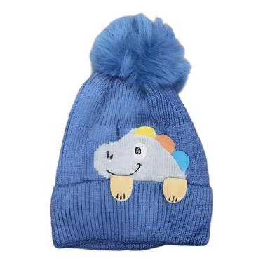 Imagem de Touca Gorro Infantil Dinossauro Pompom Forrada Inverno 1855 - Fofinho,
