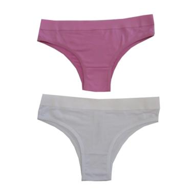 Imagem de CONJUNTO C/2 CALCINHAS BASIC+ 6384 - ROSA ANTIGO / BRANCO - GG