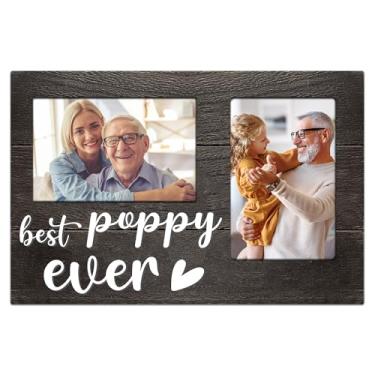 Imagem de JNDJE Presentes de papoula para o Dia dos Pais, porta-retratos 3D, 10 x 15 cm, duas fotos, o melhor presente de aniversário de papoula de todos os tempos para netos, presentes para papoula que não