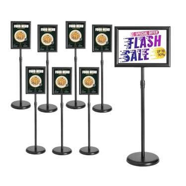 Imagem de Foandbevi Suporte De Sinalização Externo Ajustável, Portátil, 8,5 X 11 Polegadas, Exposição Para Empresas, Pedestal, Ferramenta Marketing À Prova Intempéries Promoções, Eventos, Anúncios (Pacote Com