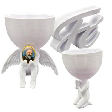 Imagem de Relicario Decoração Casa Padre Pio Anjo Guarda Oração - Point da Fe