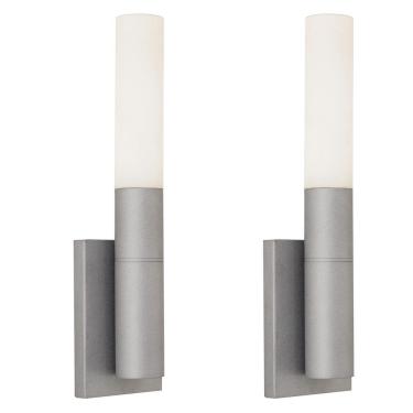 Imagem de Kit 2 Luminárias Arandela Parede Tubo 1 Difusor Quarto Prata