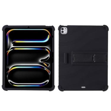 Imagem de QYiiD Capa para iPad Pro 13 polegadas M4 (2024), capa protetora de silicone leve, à prova de choque, macia e à prova de choque, capa de silicone com proteção contra quedas de TPU macio, preta